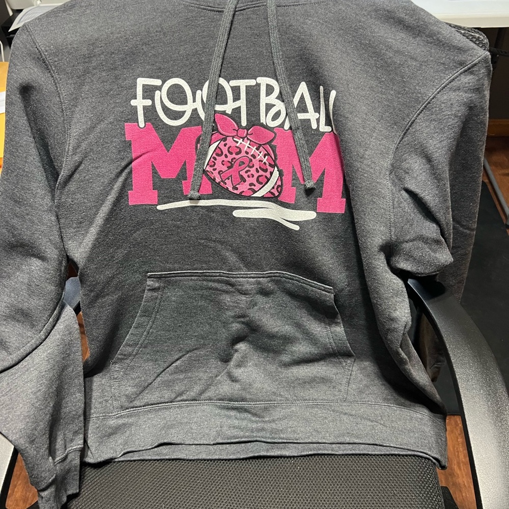 Gray Football Mom Kids Hoodie